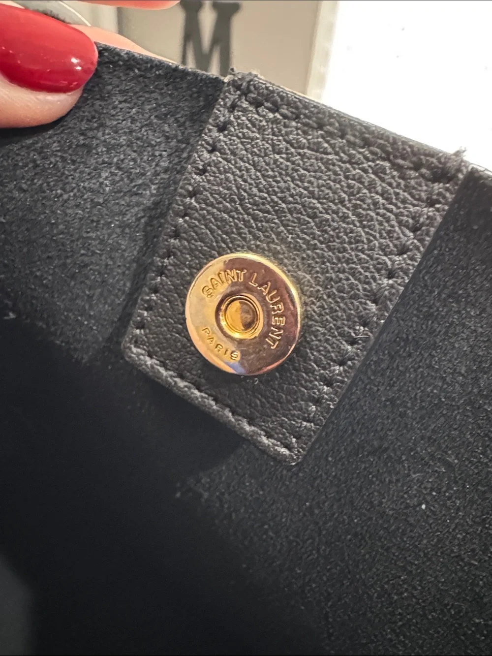 Authentic Black YSL Shopping Tote